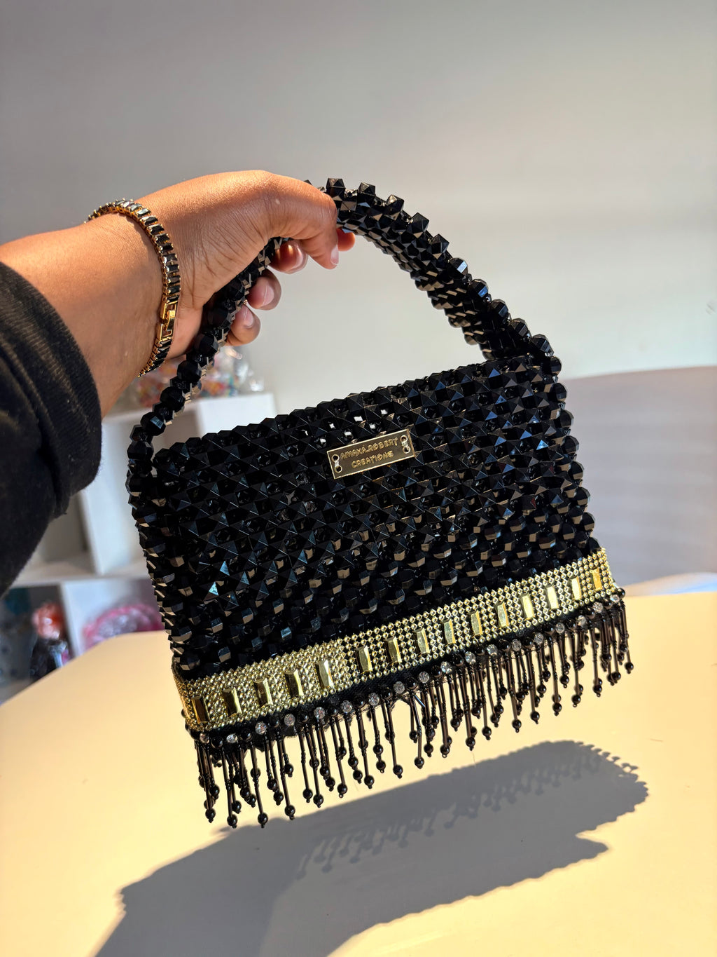 NOIR ROYALE  Beaded Handbag