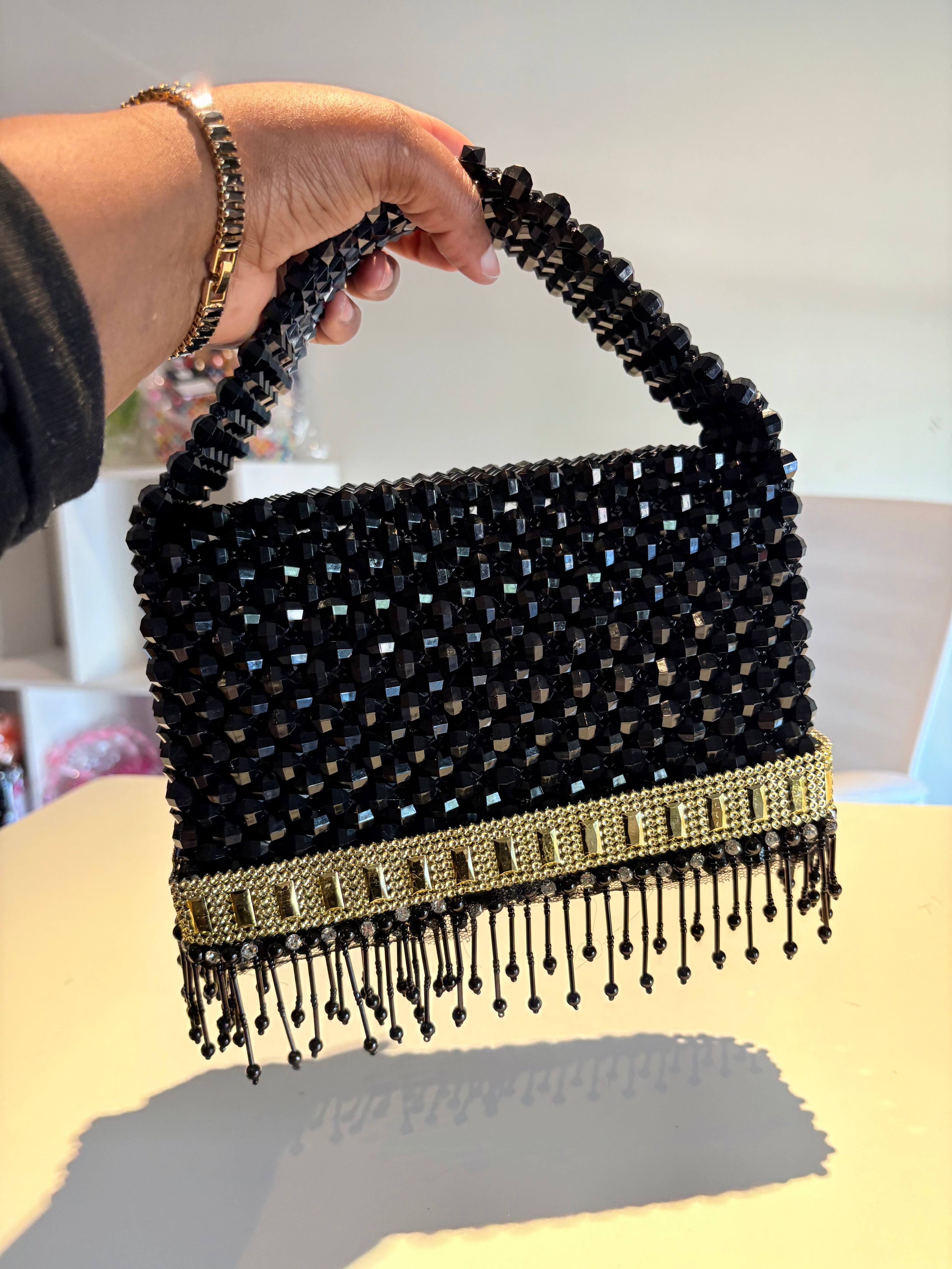 NOIR ROYALE  Beaded Handbag