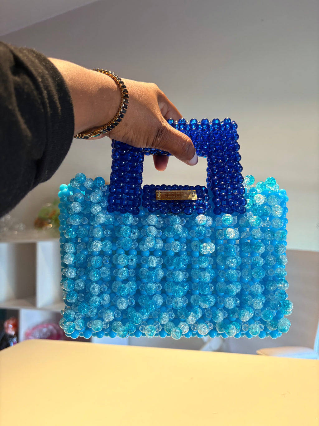 AZURE TIDE  Beaded Bag