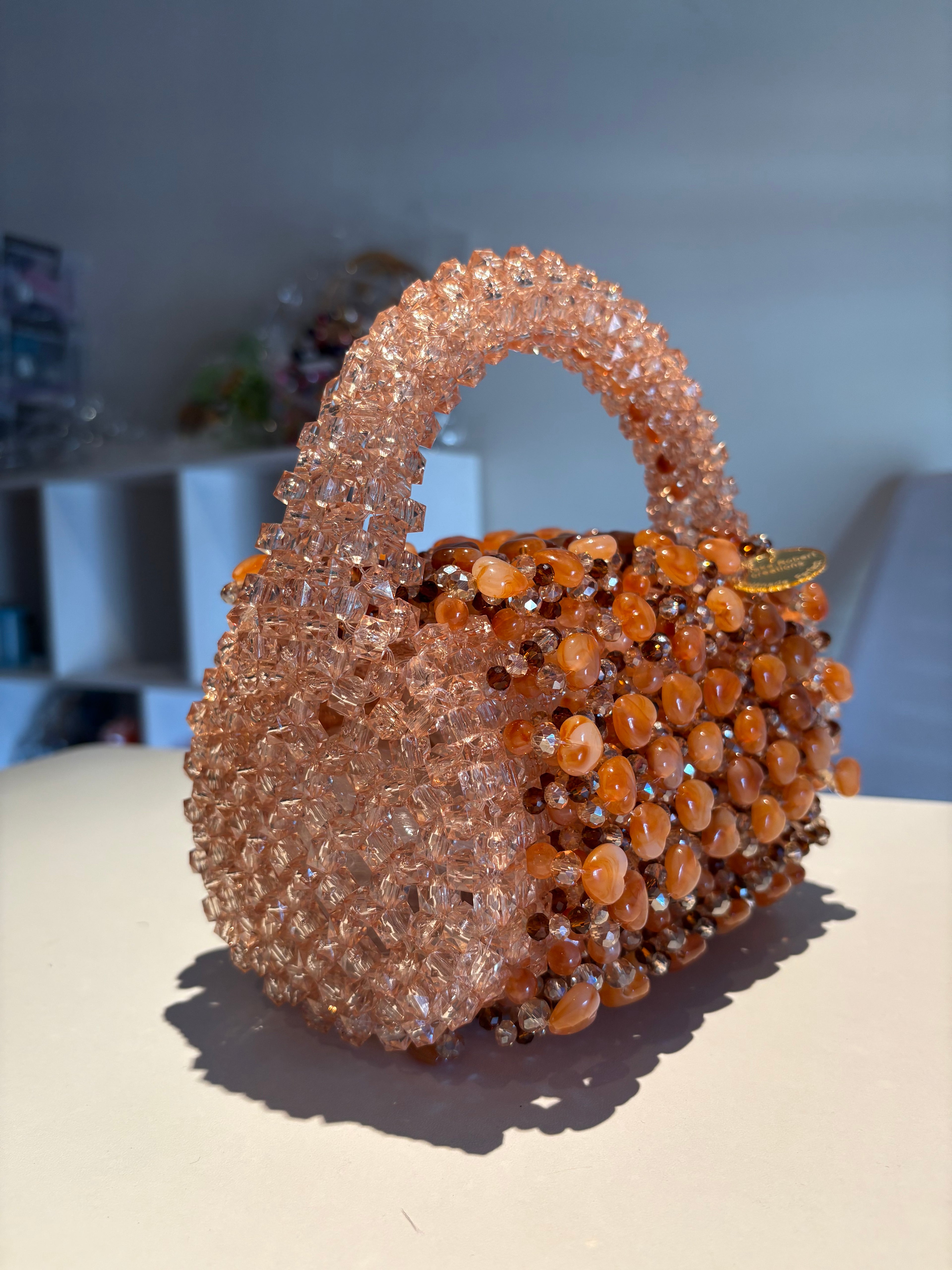 CHAMPAGNE GLOW Beaded Handbag
