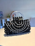 MIDNIGHT CASCADE Beaded Handbag