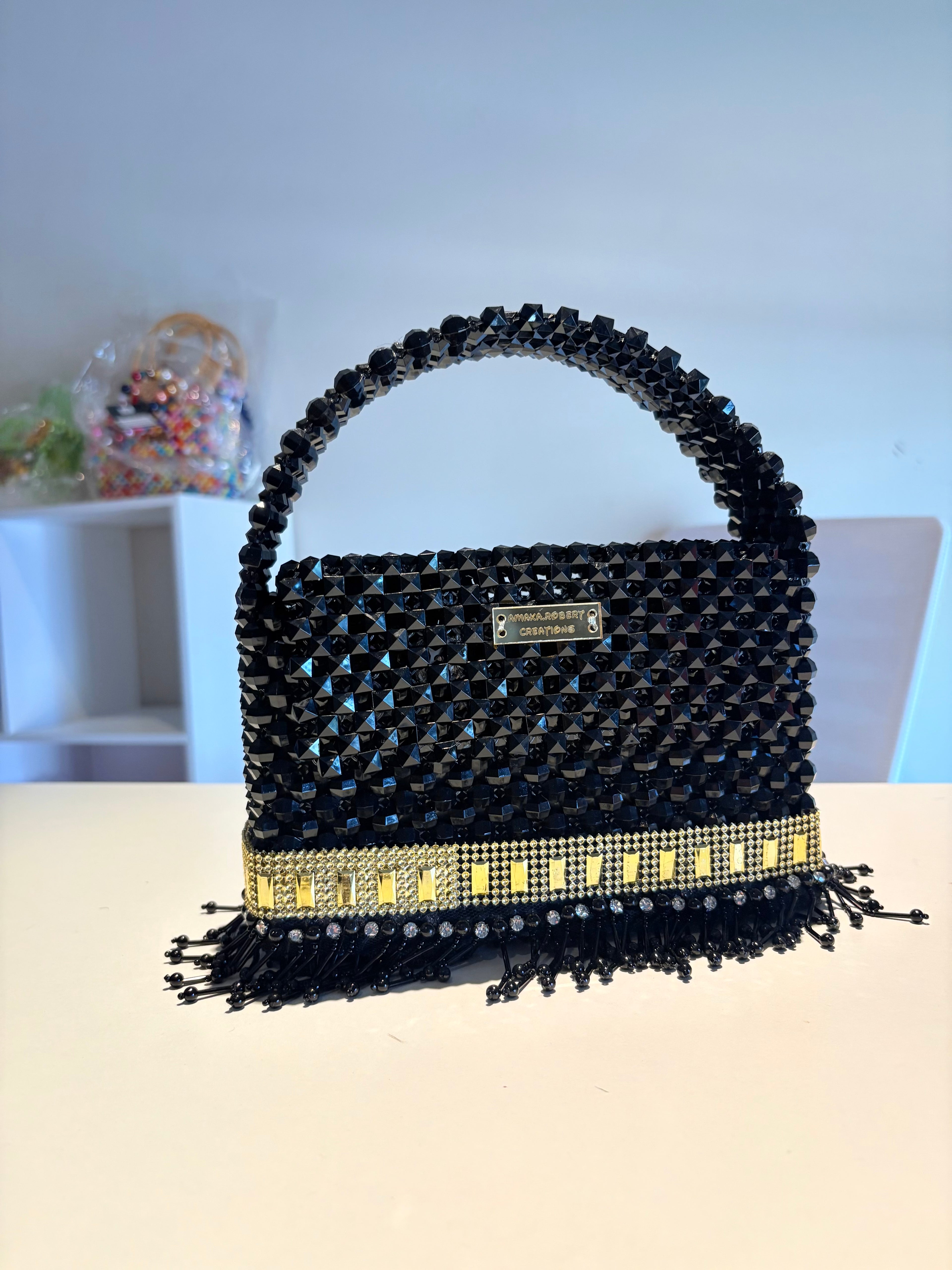 NOIR ROYALE  Beaded Handbag