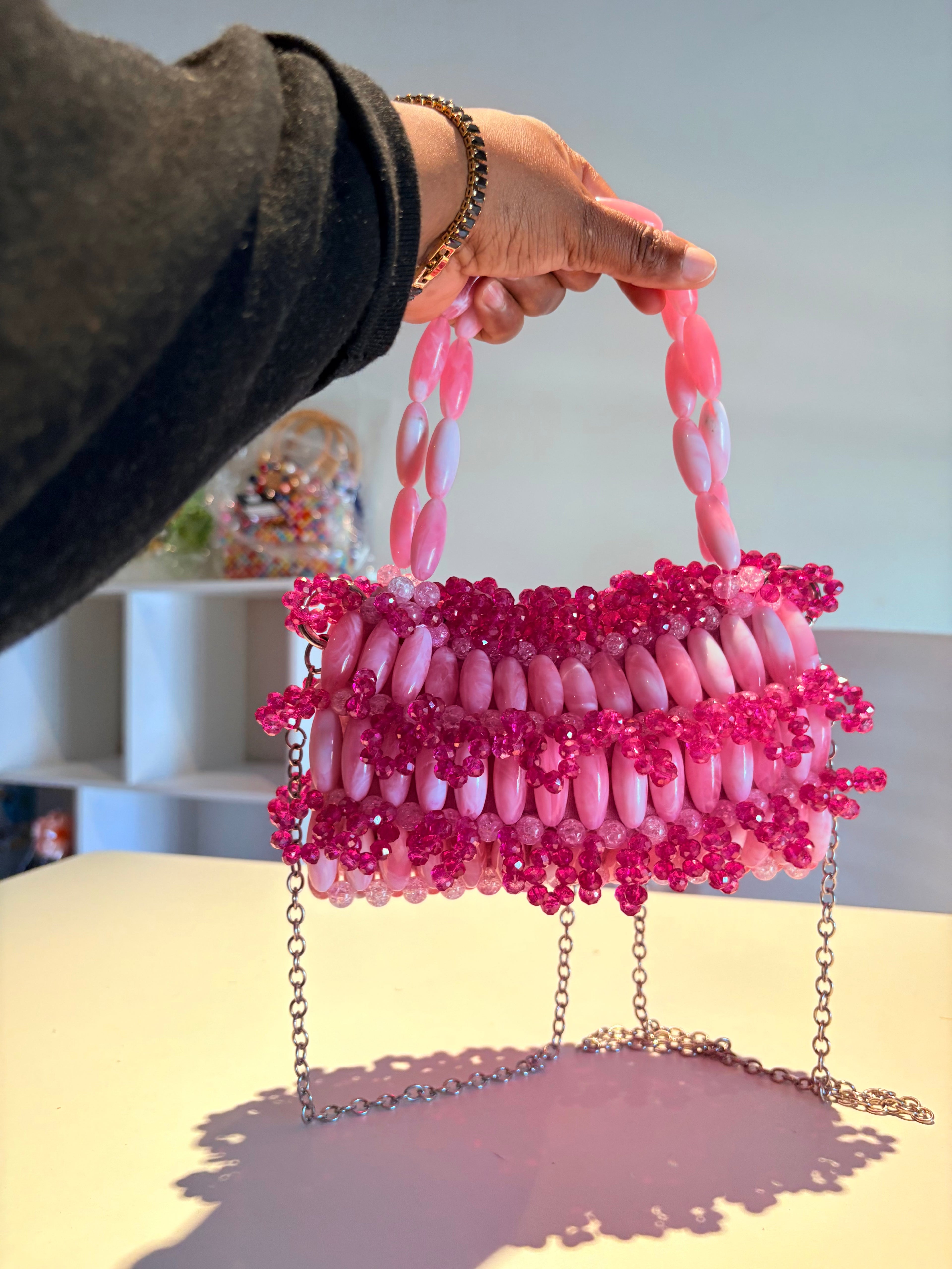 BLUSH BLOOM  Luxury Beaded Handbag
