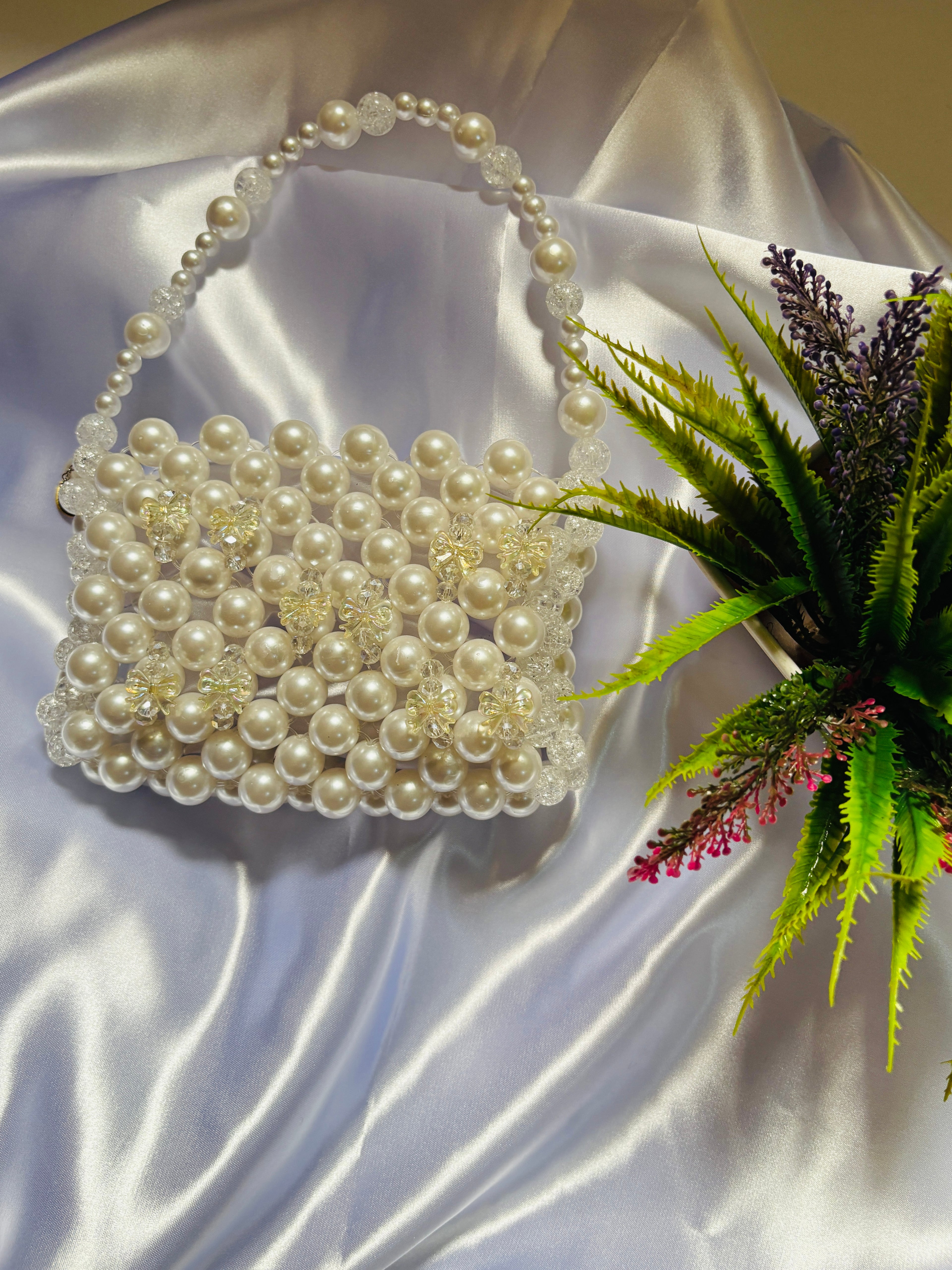 CELESTE  PEARL Beaded Handbag