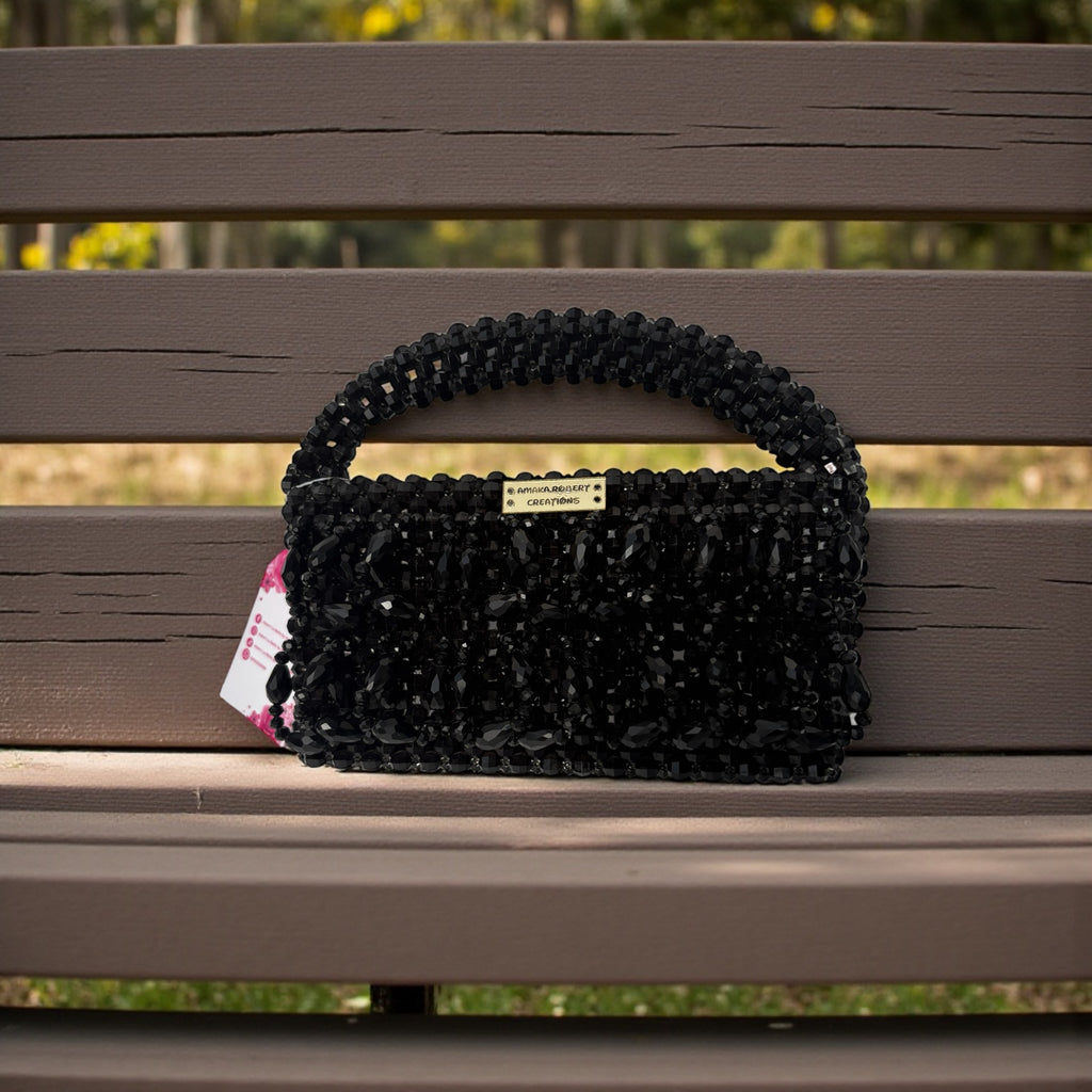 MIDNIGHT NOIR Beaded Handbag