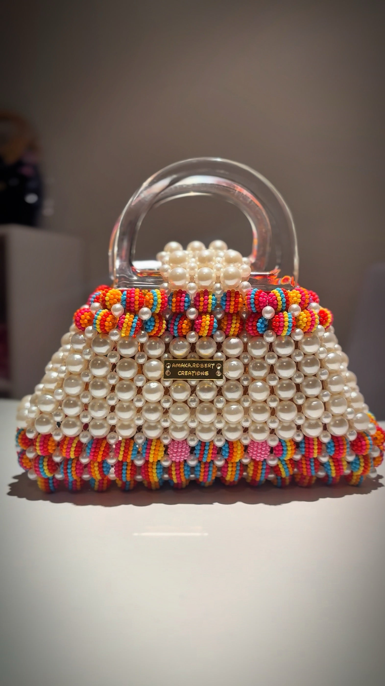 ROYAL RAINBOW PEARL Handbag – Amaka de Beader