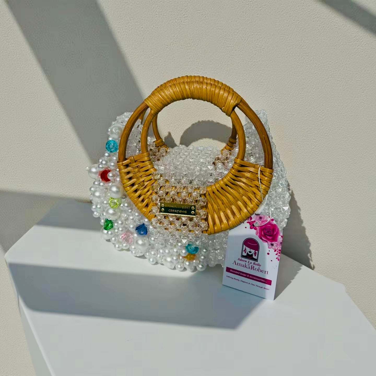 AURORA PEARL Beaded Handbag